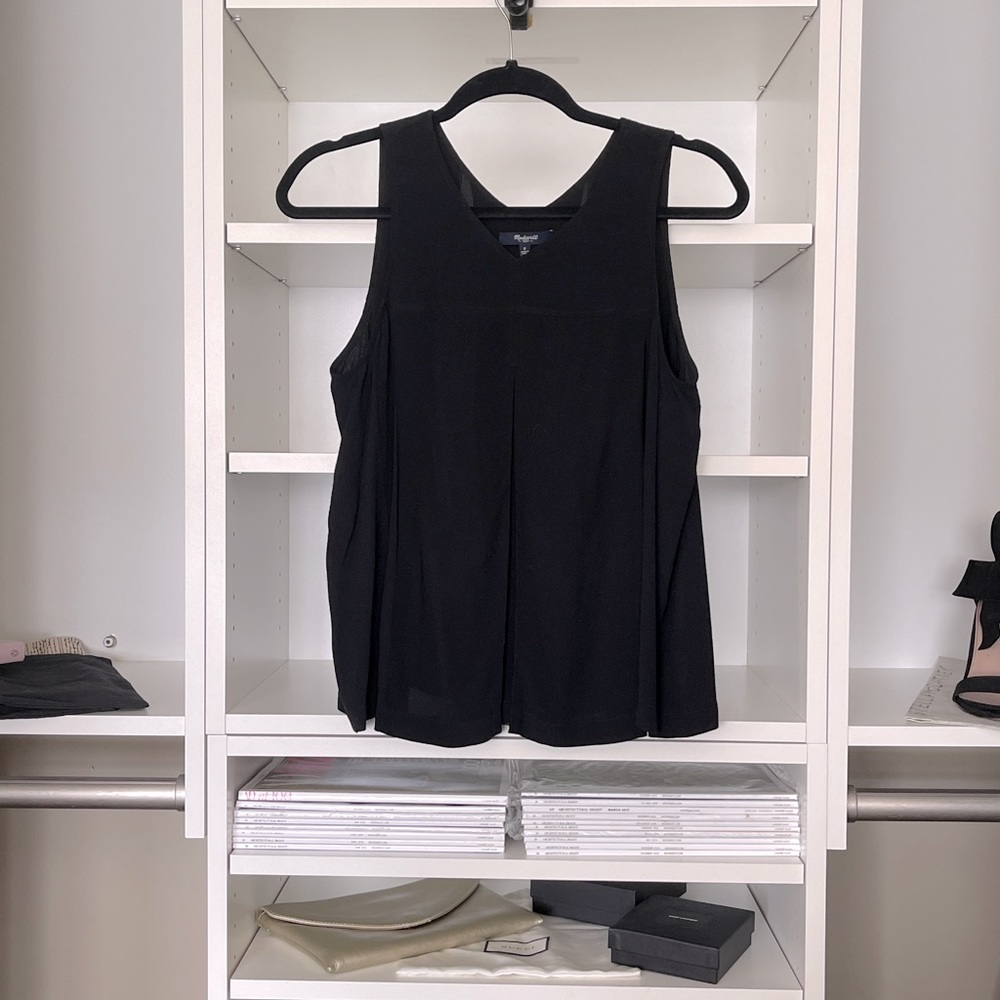 Sheer pleated madewell blouse